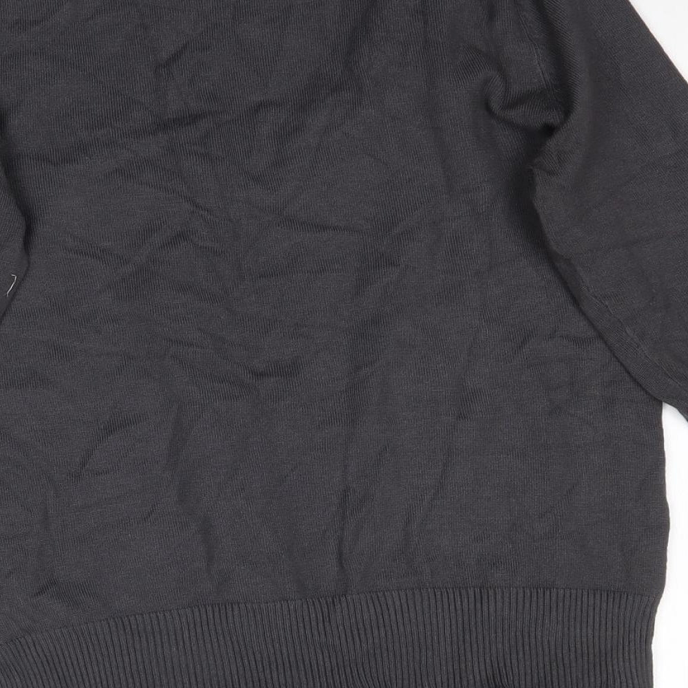 Marks and Spencer Womens Grey  Knit Basic Blouse Size 10  - collar detail