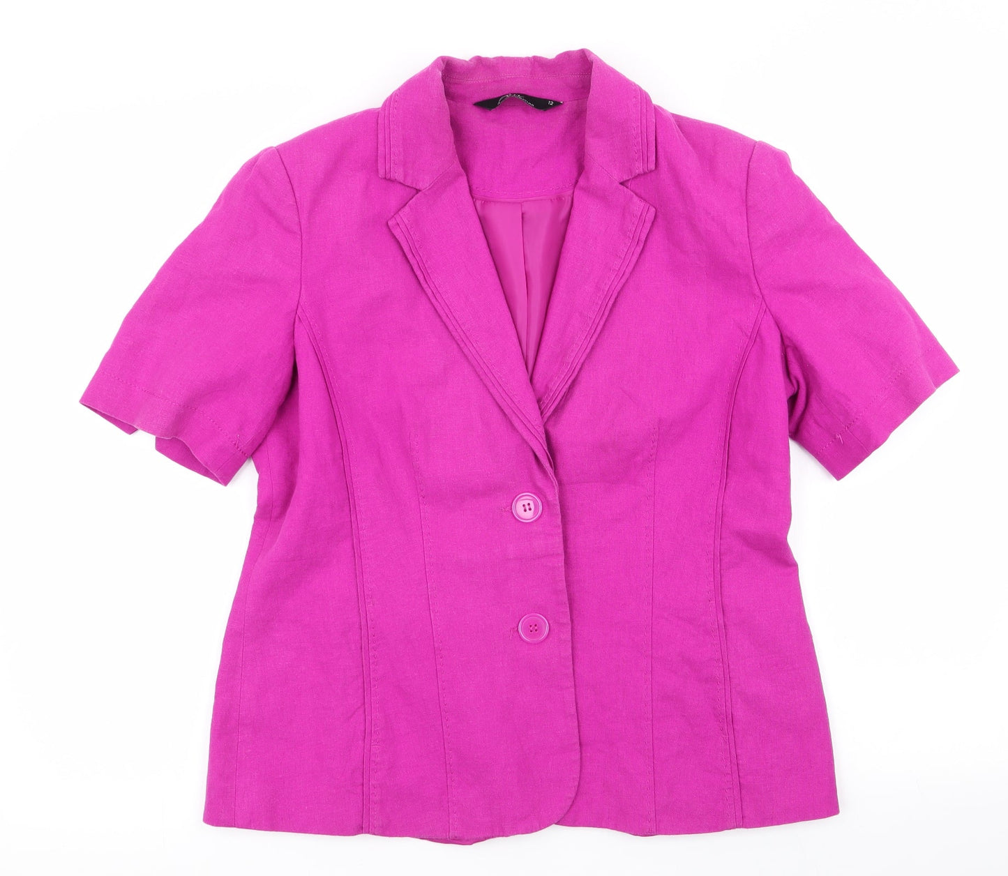 BM Collection Womens Pink   Jacket  Size 12  - Linen Look Jacket