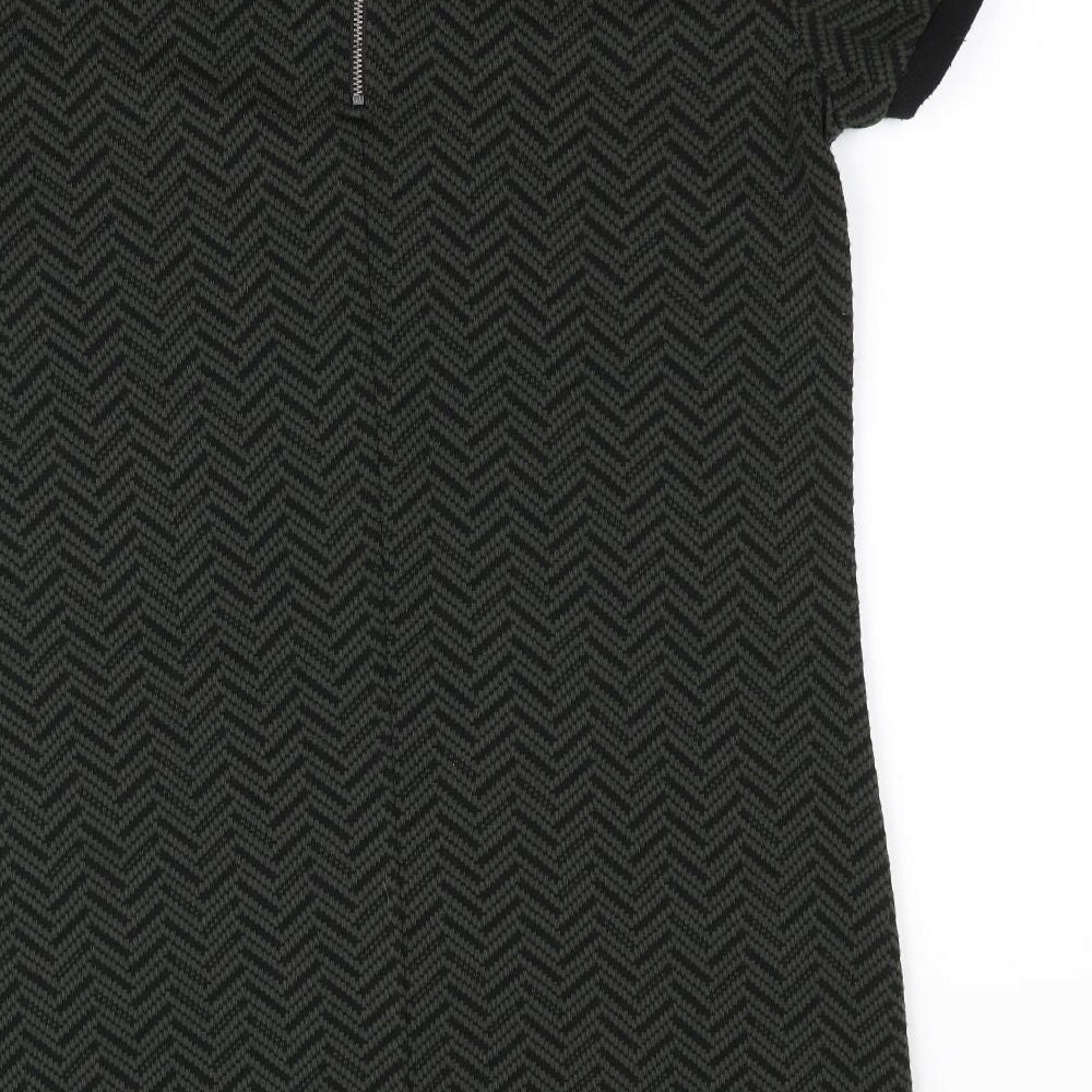 Papaya Womens Green Herringbone  A-Line  Size 12  - Back Zip