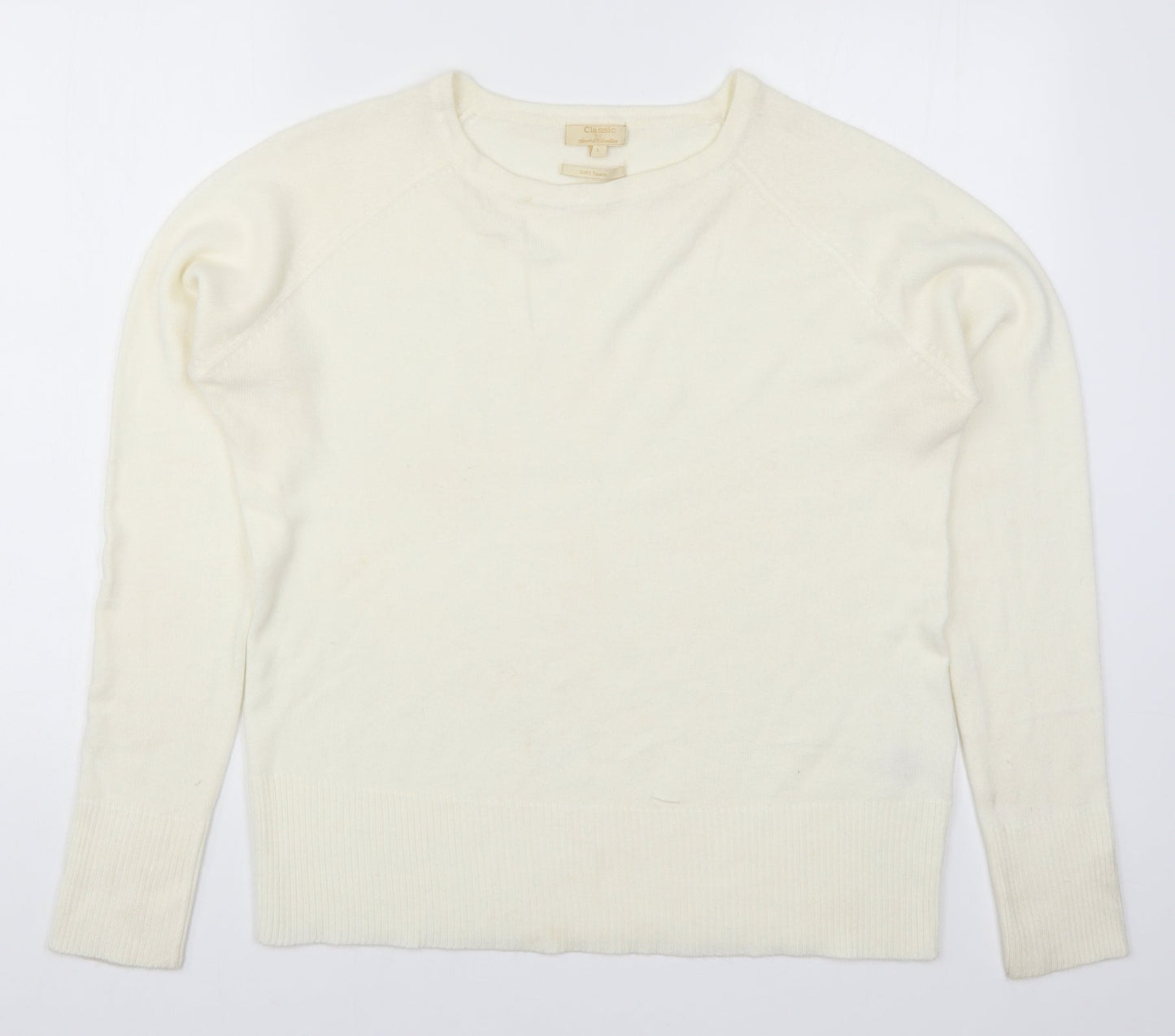 Sarah Hamilton Womens Ivory  Knit Pullover Jumper Size L