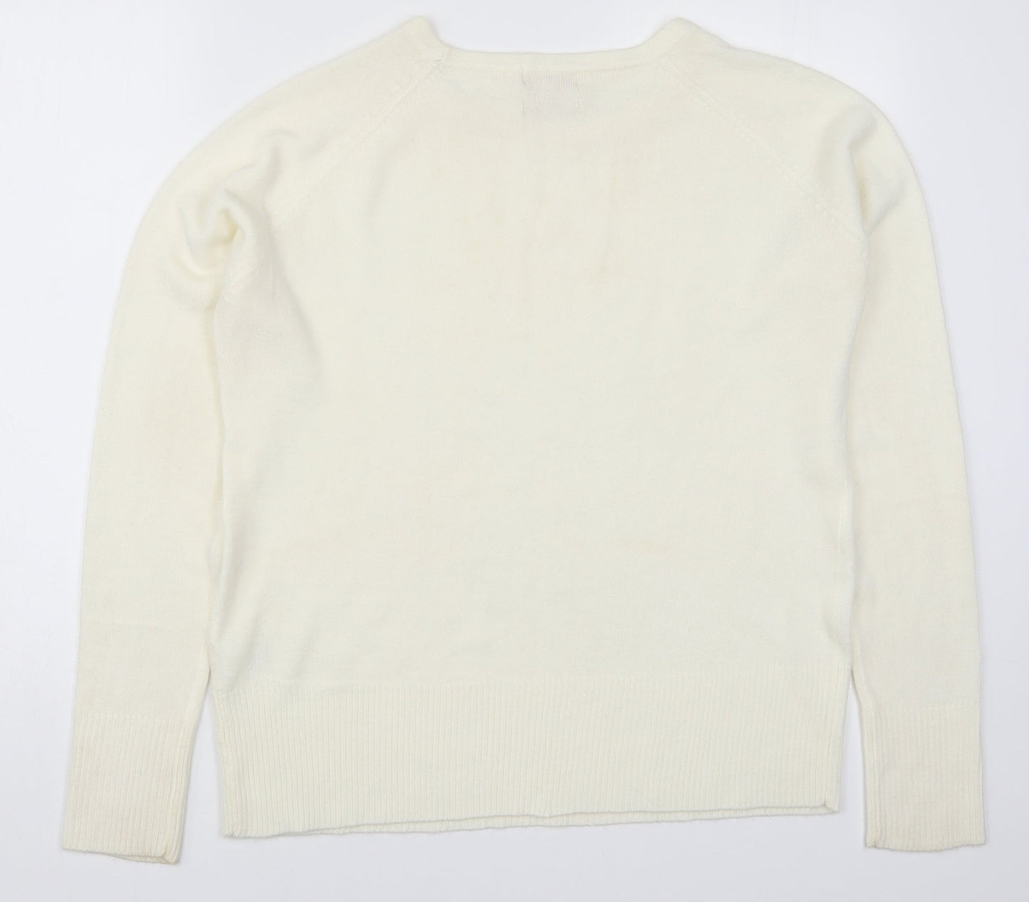 Sarah Hamilton Womens Ivory  Knit Pullover Jumper Size L