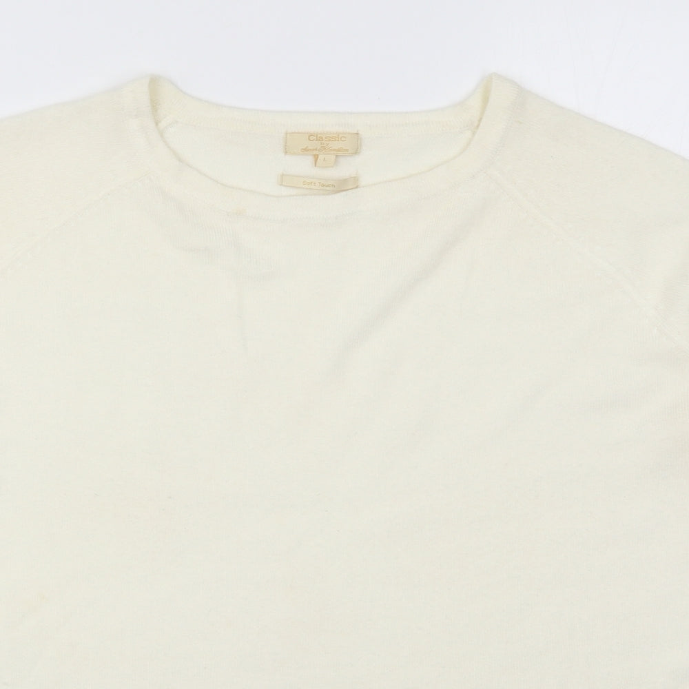 Sarah Hamilton Womens Ivory  Knit Pullover Jumper Size L
