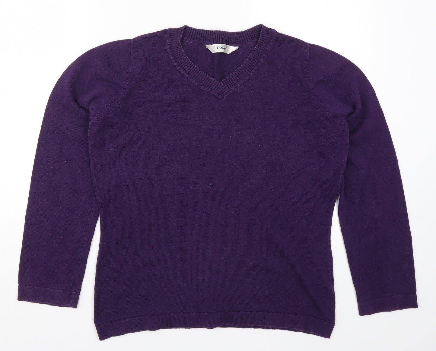 Entropy Womens Purple  Knit Pullover Jumper Size L