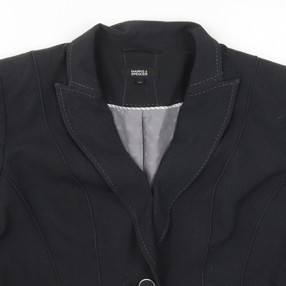 Marks and Spencer Womens Grey   Jacket Suit Jacket Size 14