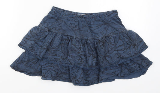 La Redoute Girls Blue Floral  Skater Skirt Size 12 Years