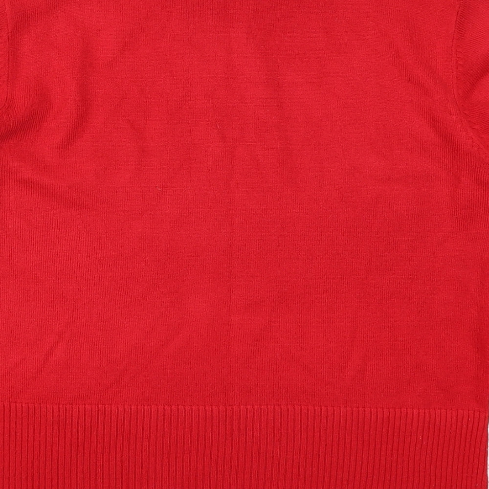 Klass Womens Red  Knit Pullover Jumper Size M