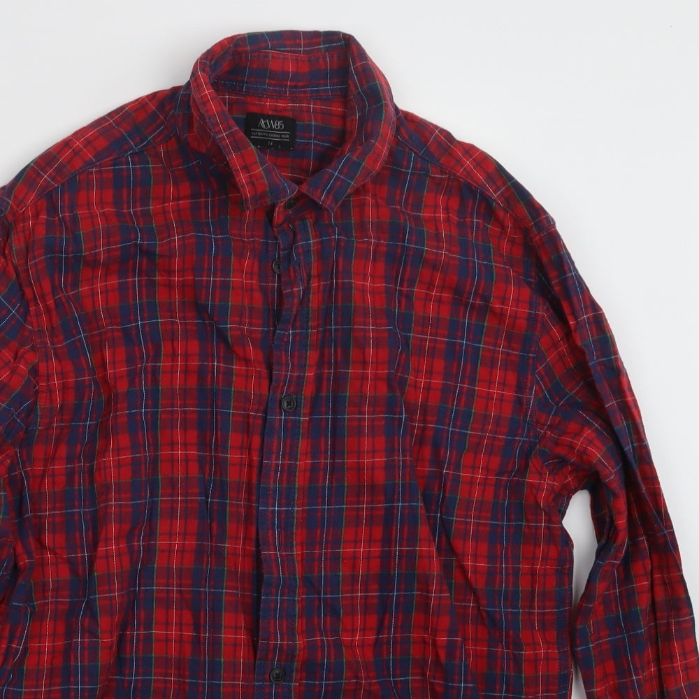 Matalan Mens Red Check   Button-Up Size M