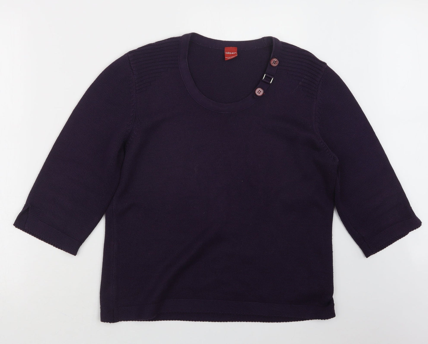 Olsen Womens Purple  Knit Pullover Jumper Size 16