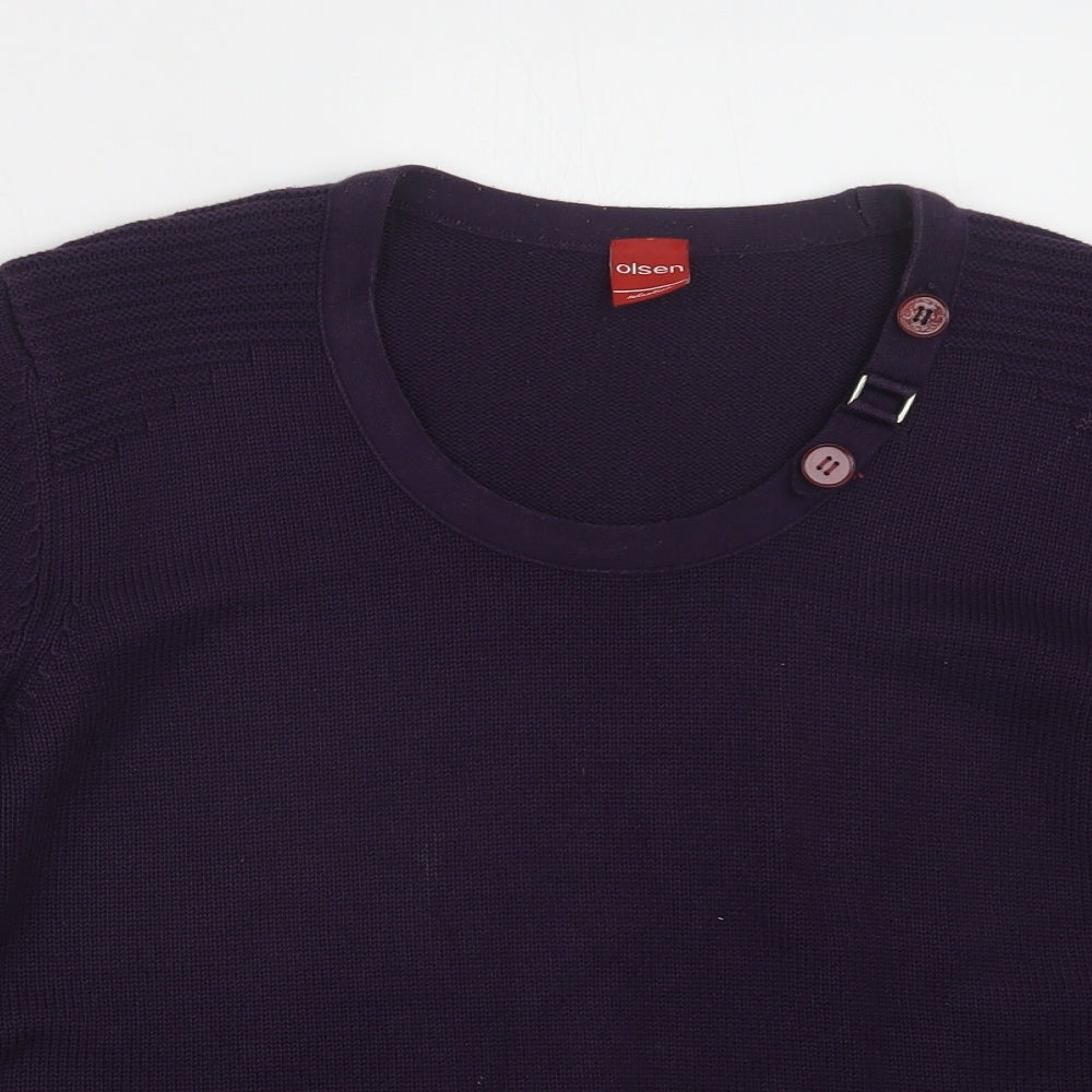 Olsen Womens Purple  Knit Pullover Jumper Size 16