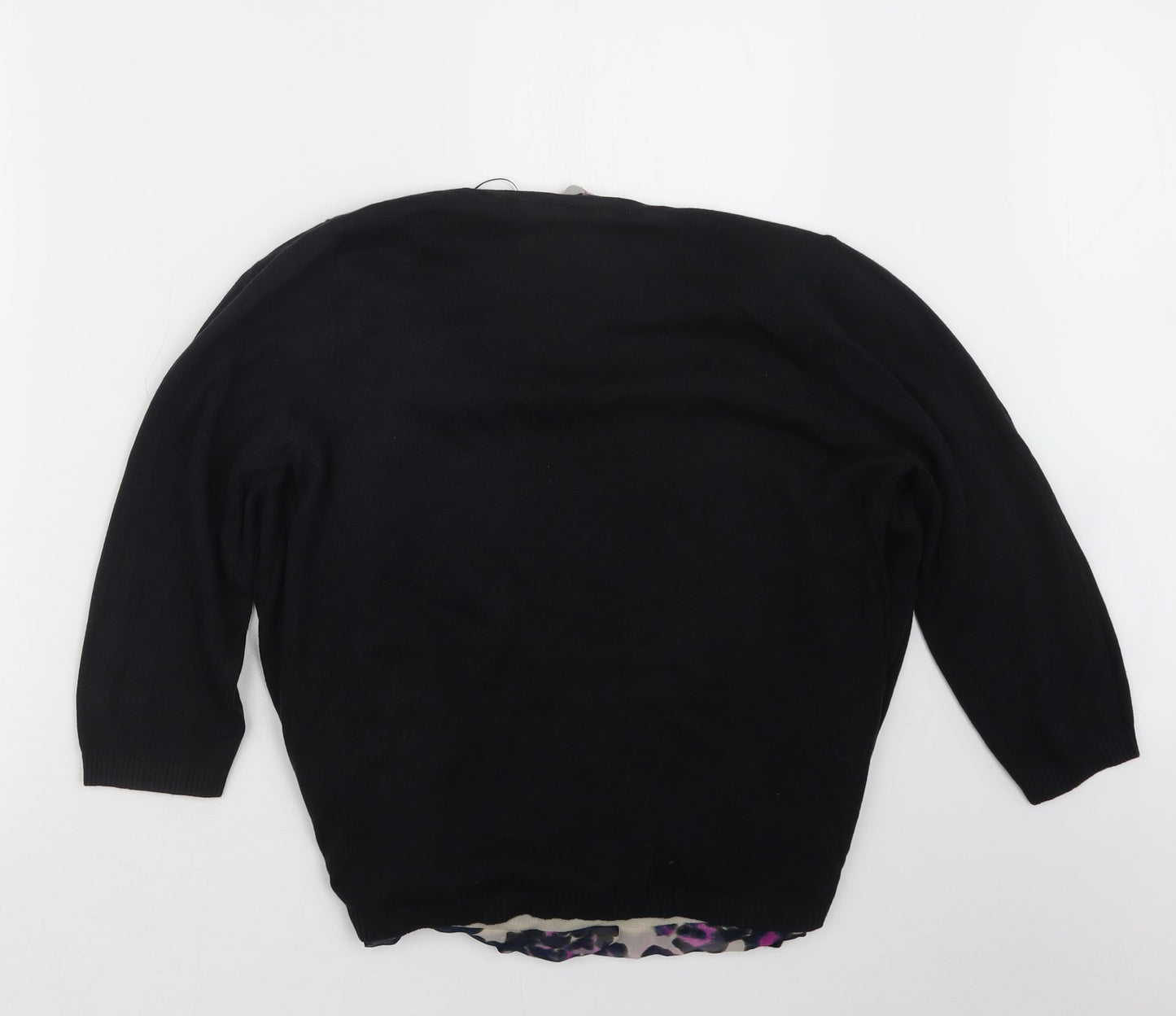 Per Una Womens Black   Cardigan Jumper Size 14  - Top and cardigan in one