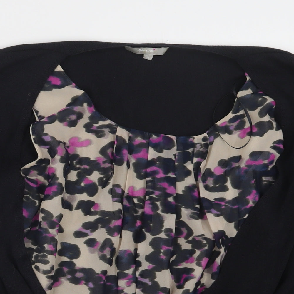 Per Una Womens Black   Cardigan Jumper Size 14  - Top and cardigan in one