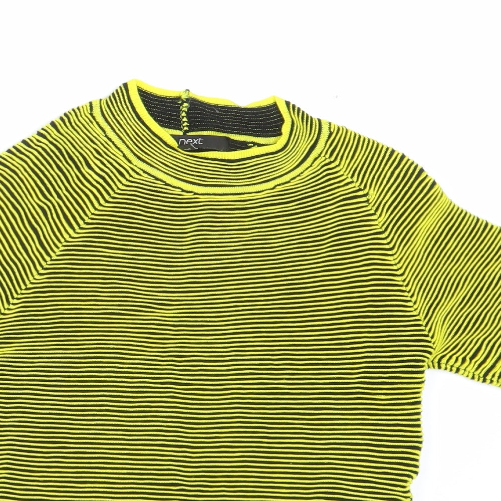 NEXT Womens Yellow Striped  Pullover Jumper Size 6