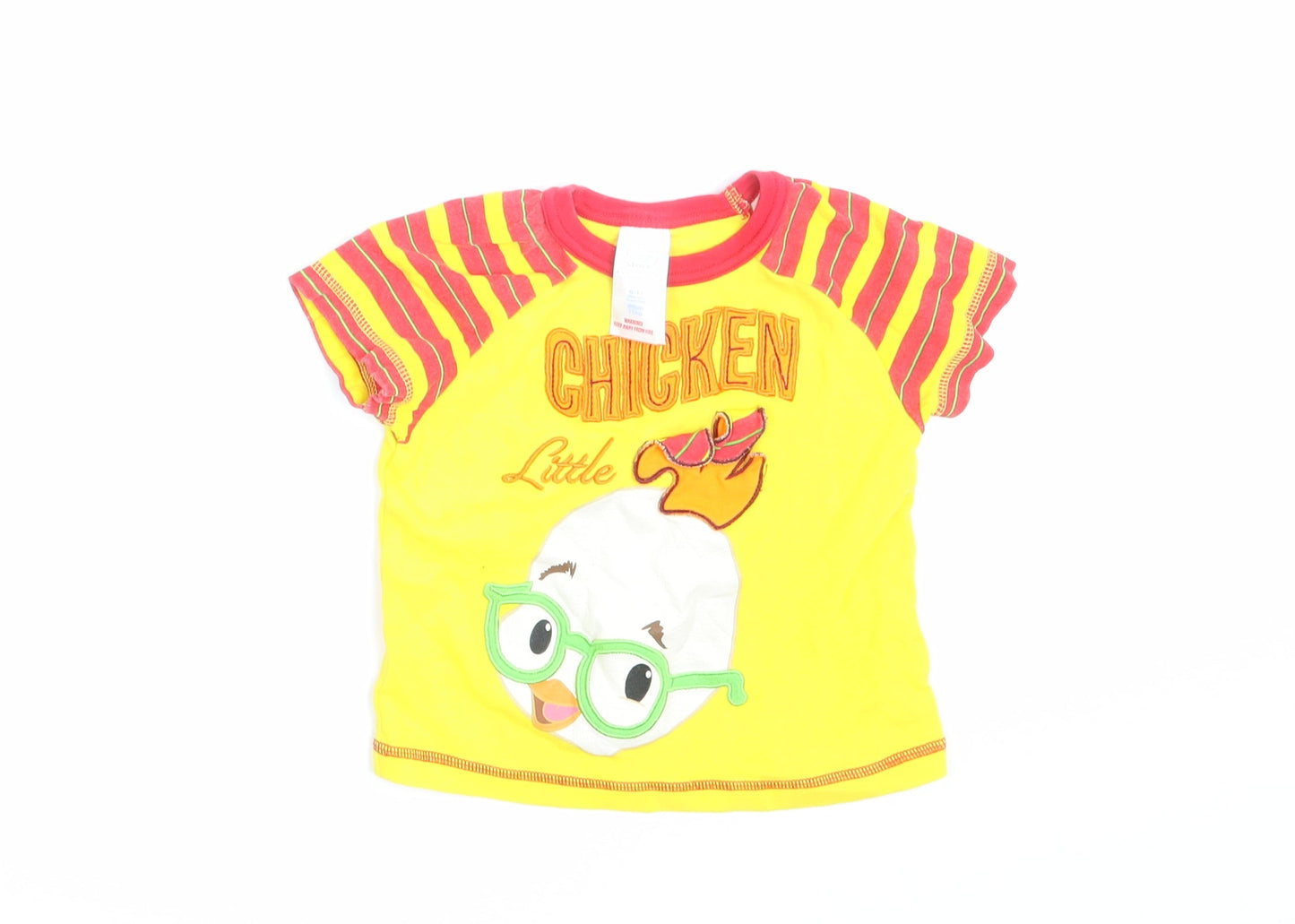 Disney Boys Yellow   Basic T-Shirt Size 6-9 Months  - Little chicken