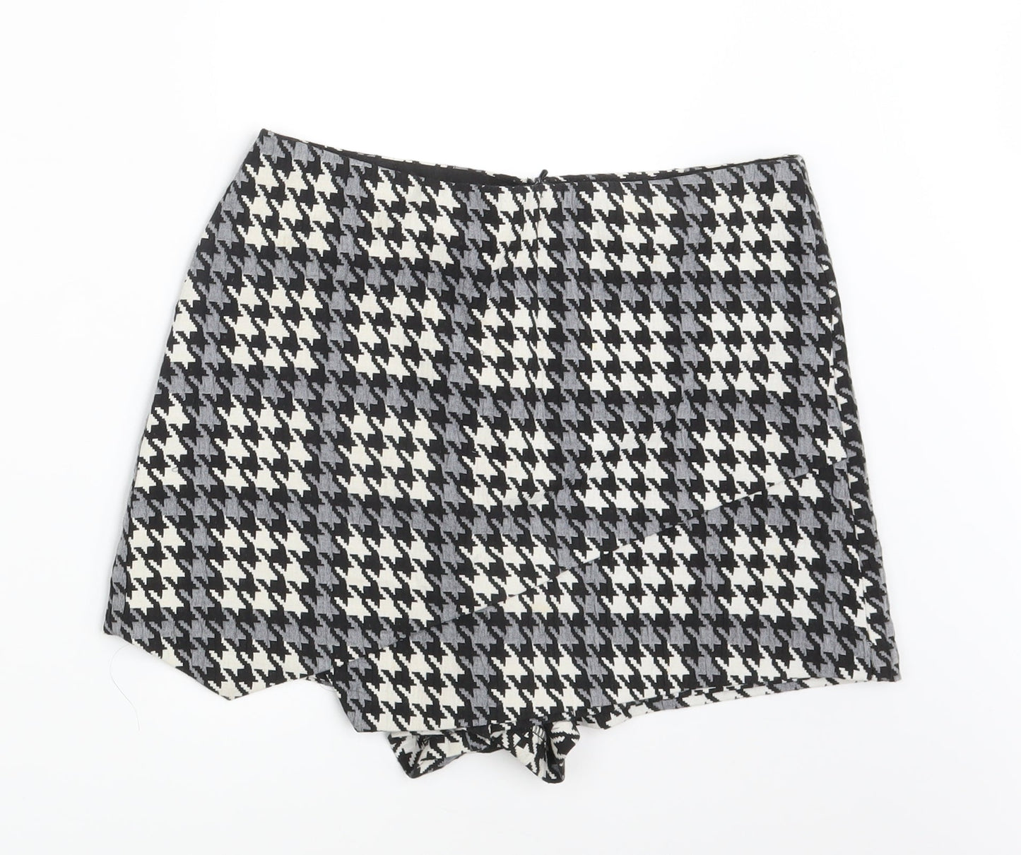 Topshop Womens Black Herringbone  Mini Skirt Size 10