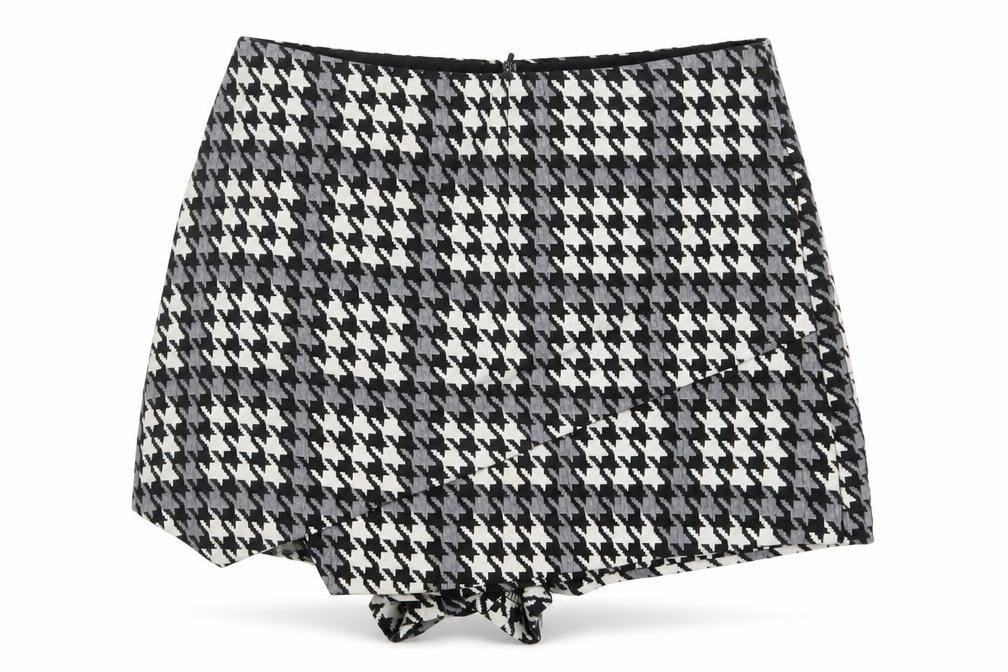 Topshop Womens Black Herringbone  Mini Skirt Size 10