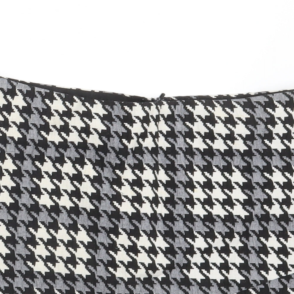 Topshop Womens Black Herringbone  Mini Skirt Size 10