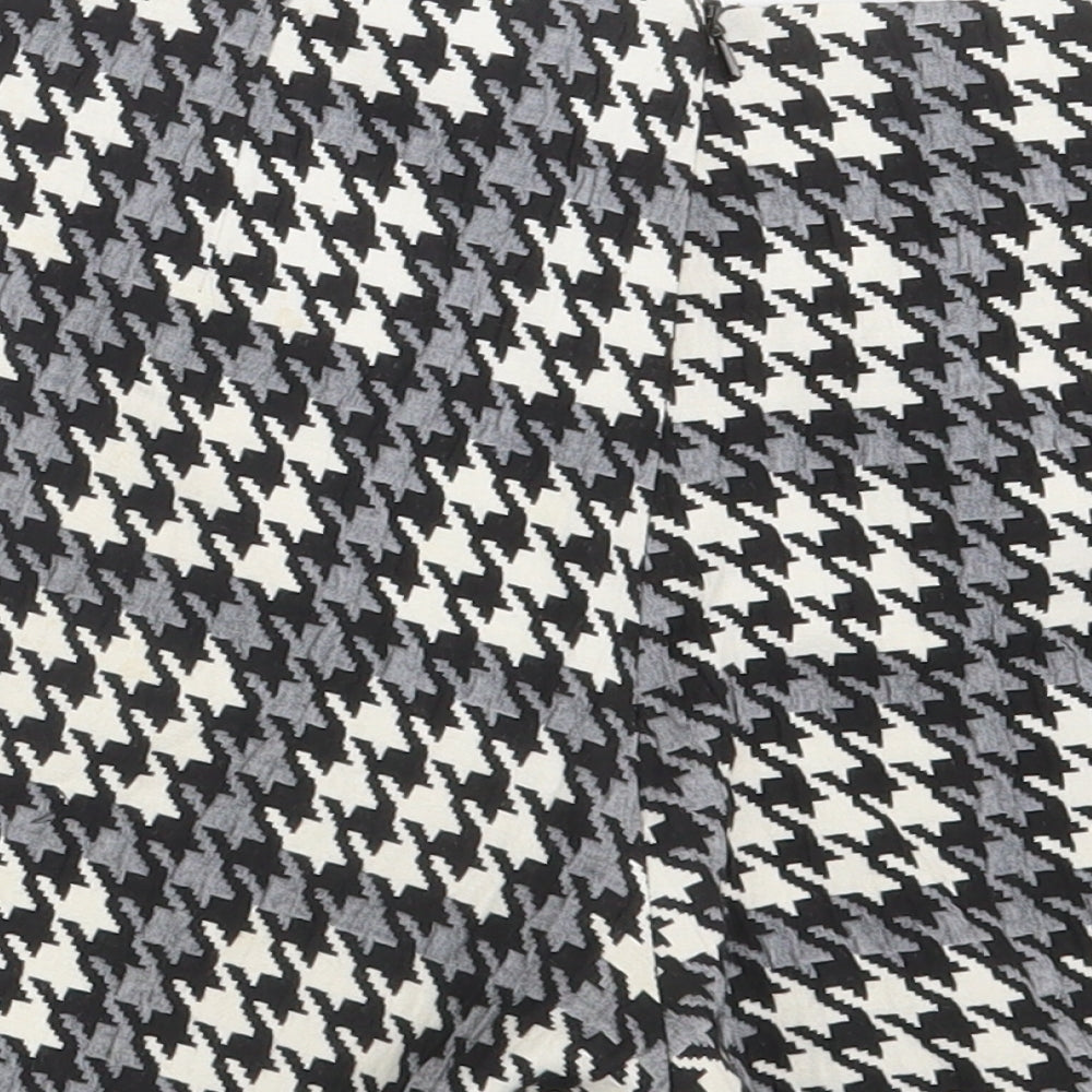 Topshop Womens Black Herringbone  Mini Skirt Size 10