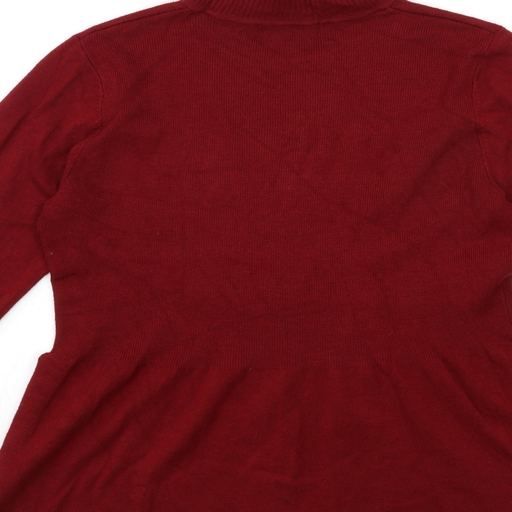 Marks and Spencer Womens Red  Knit Pullover Jumper Size 14