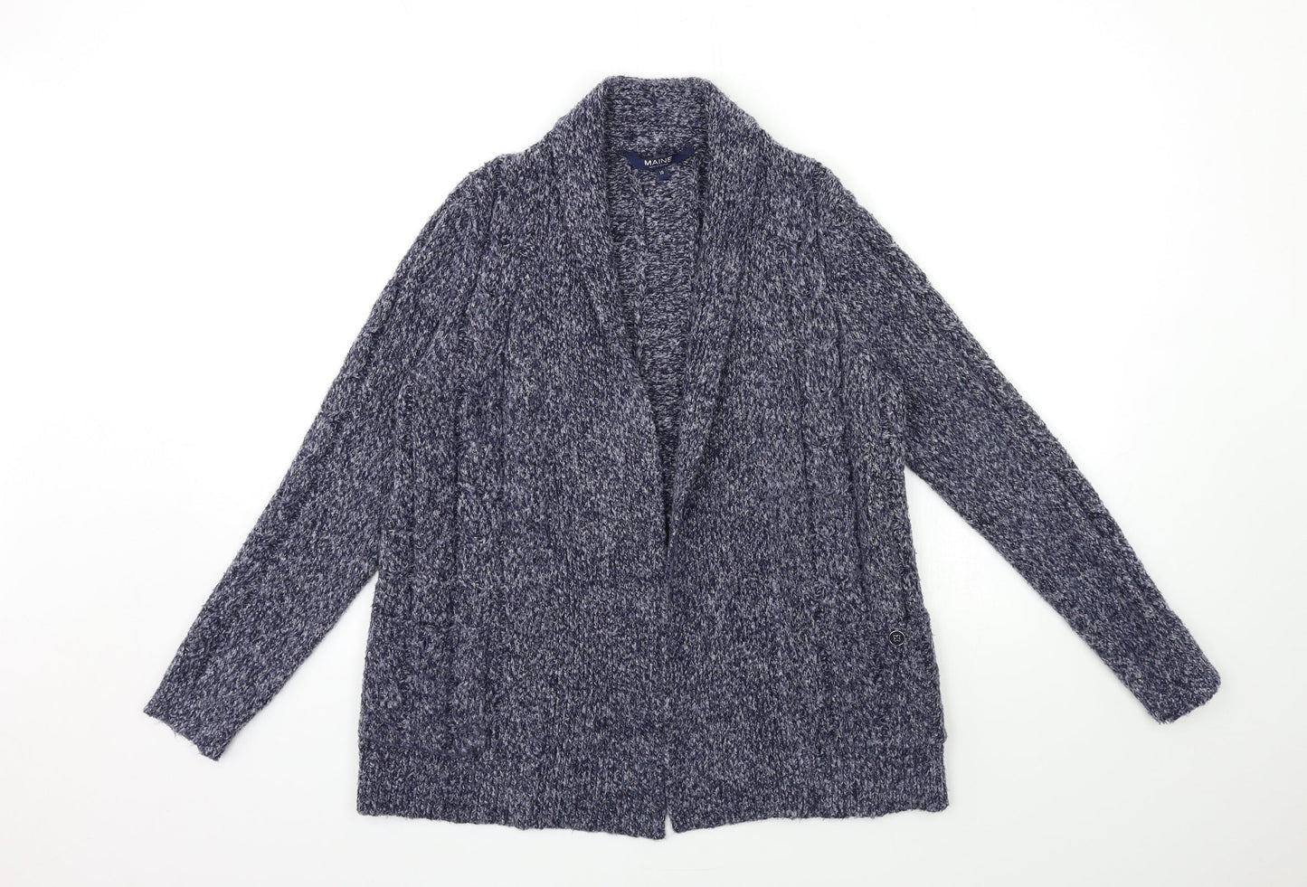 Maine Womens Blue  Knit Cardigan Jumper Size 10