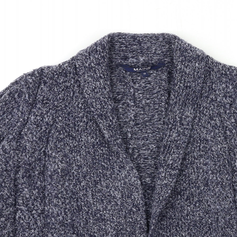 Maine Womens Blue  Knit Cardigan Jumper Size 10