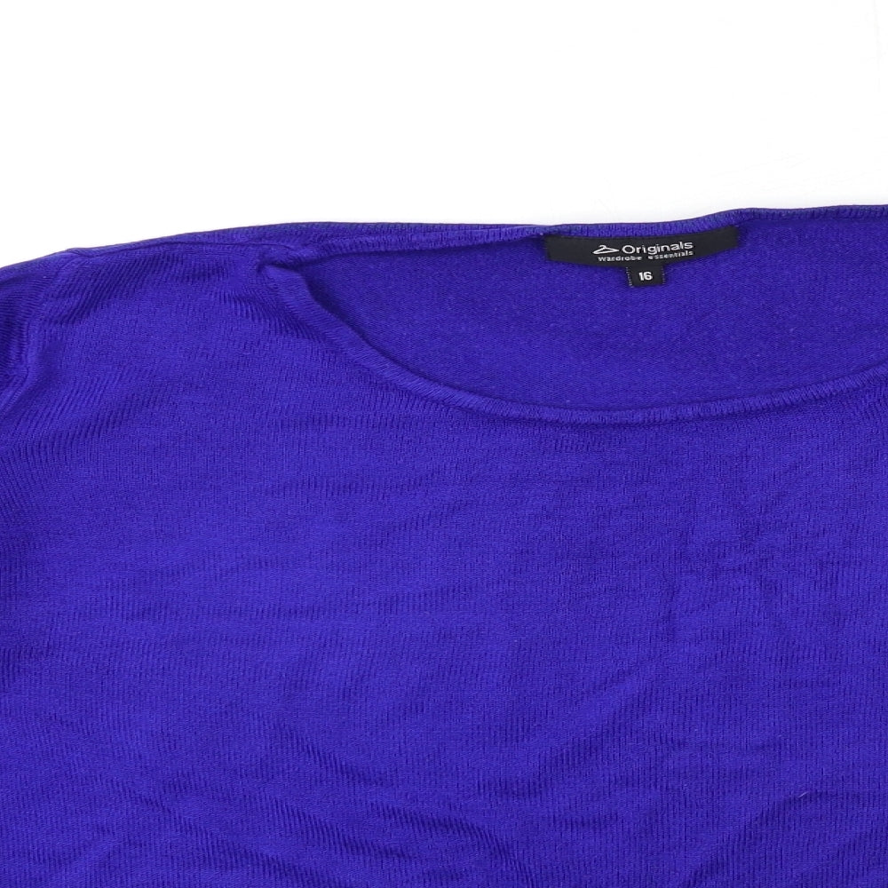 ORIGINALS Womens Blue  Knit Pullover Jumper Size 16