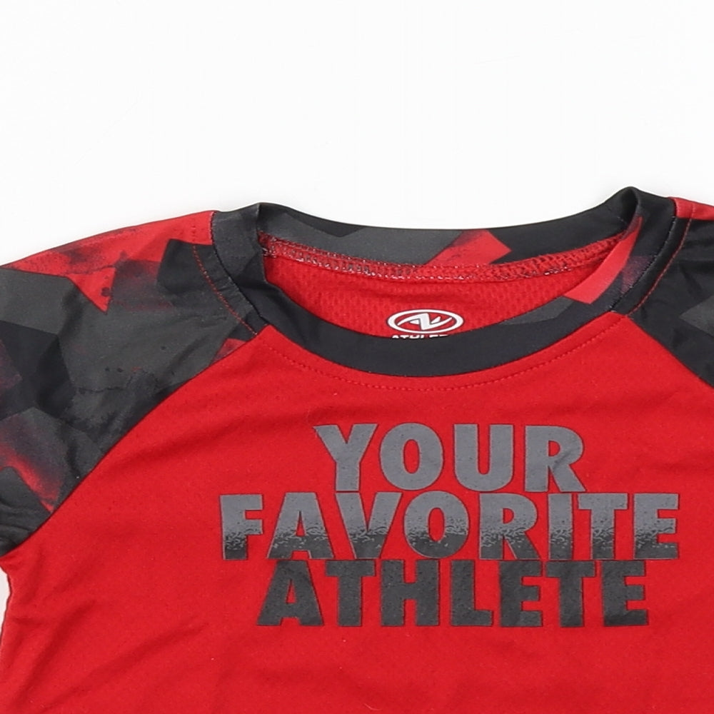 Athletic Works Boys Red   Basic T-Shirt Size 2 Years