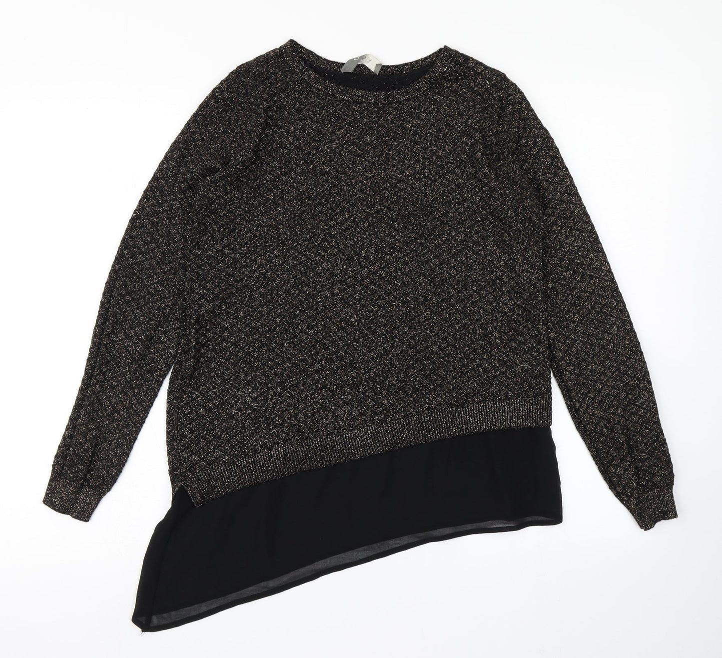 Oasis Womens Black  Knit Pullover Jumper Size S