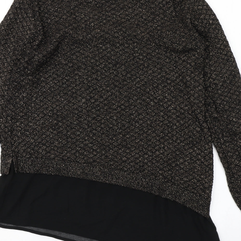 Oasis Womens Black  Knit Pullover Jumper Size S