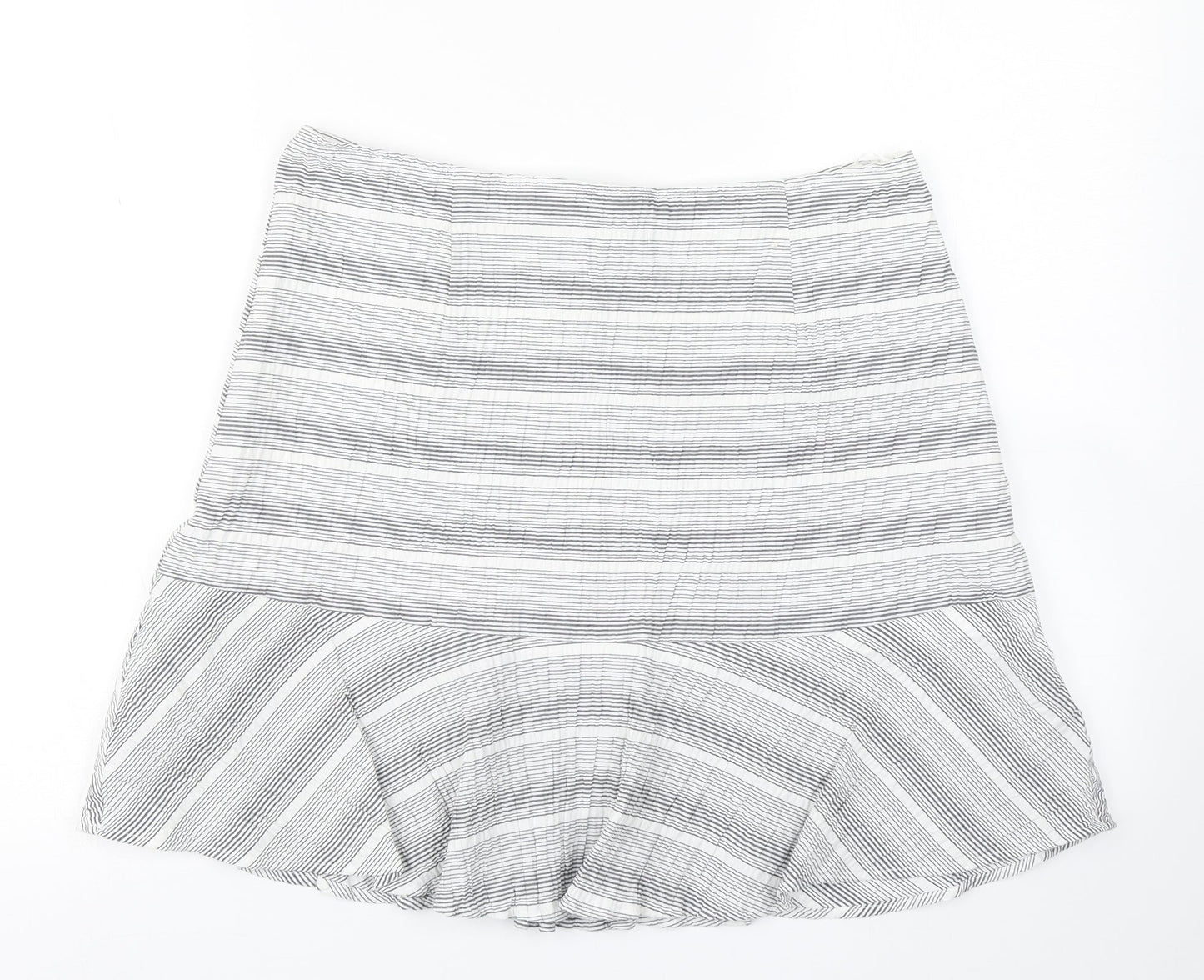 TU Womens Grey Striped  Flare Skirt Size 14