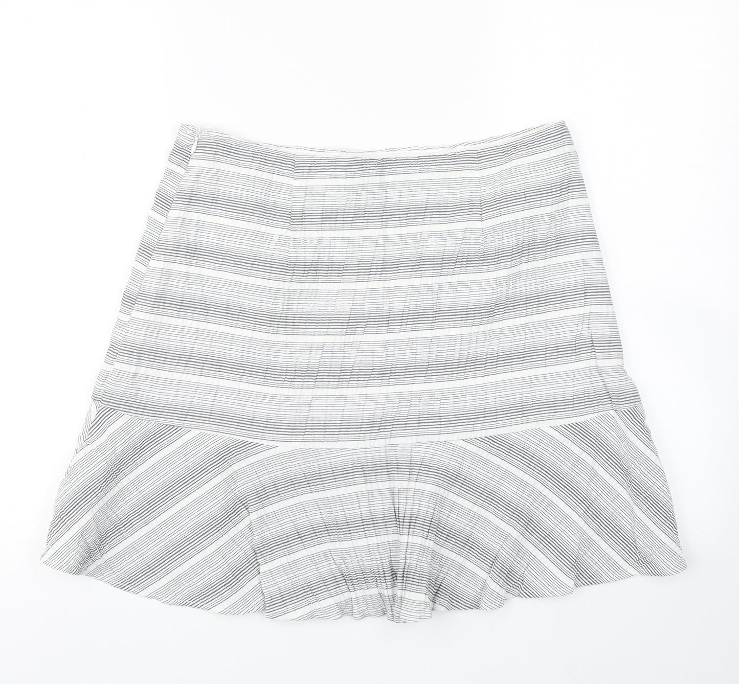 TU Womens Grey Striped  Flare Skirt Size 14
