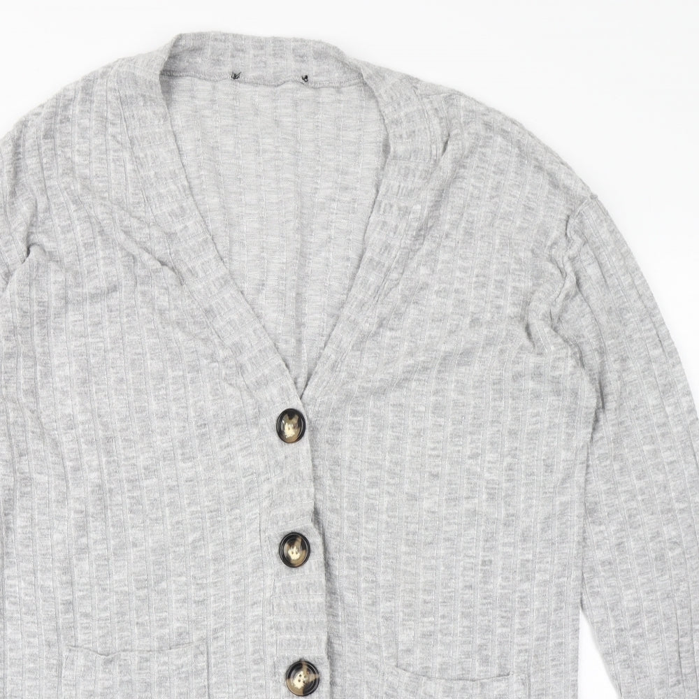 Dorothy Perkins Womens Grey  Knit Cardigan Jumper Size M