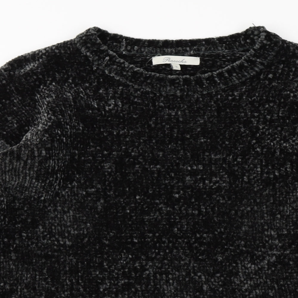 Peacocks Womens Grey  Knit Pullover Jumper Size S