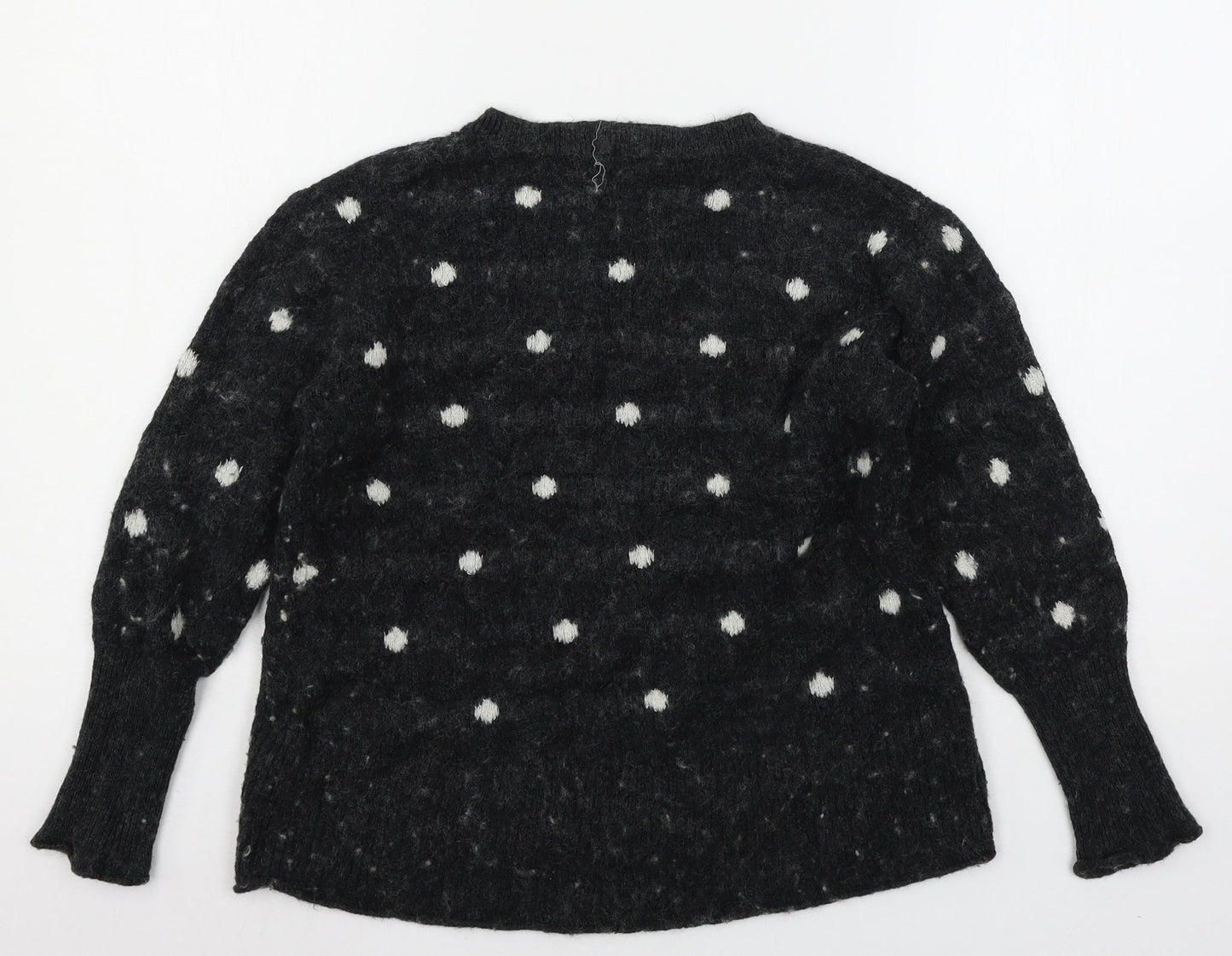 H&M Womens Grey Polka Dot Knit Pullover Jumper Size M