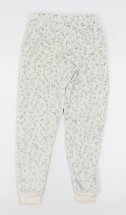 George Girls Ivory Animal Print Microfibre Capri Pyjama Pants Size 7-8 Years