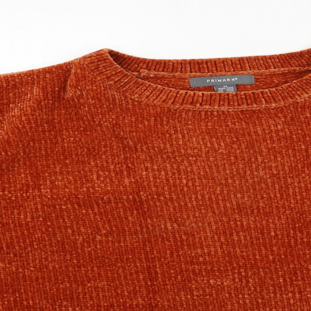 Primark Womens Orange  Knit Pullover Jumper Size 18