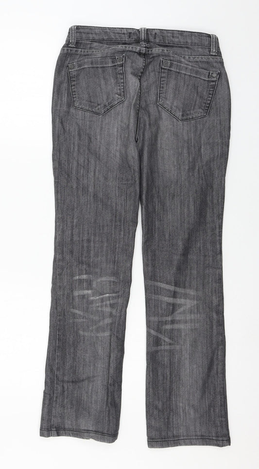 Hallhuber Womens Grey  Denim Straight Jeans Size 8 L28 in