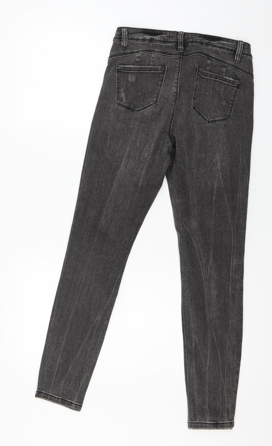 Denim & Co. Womens Grey  Denim Skinny Jeans Size 12 L27 in