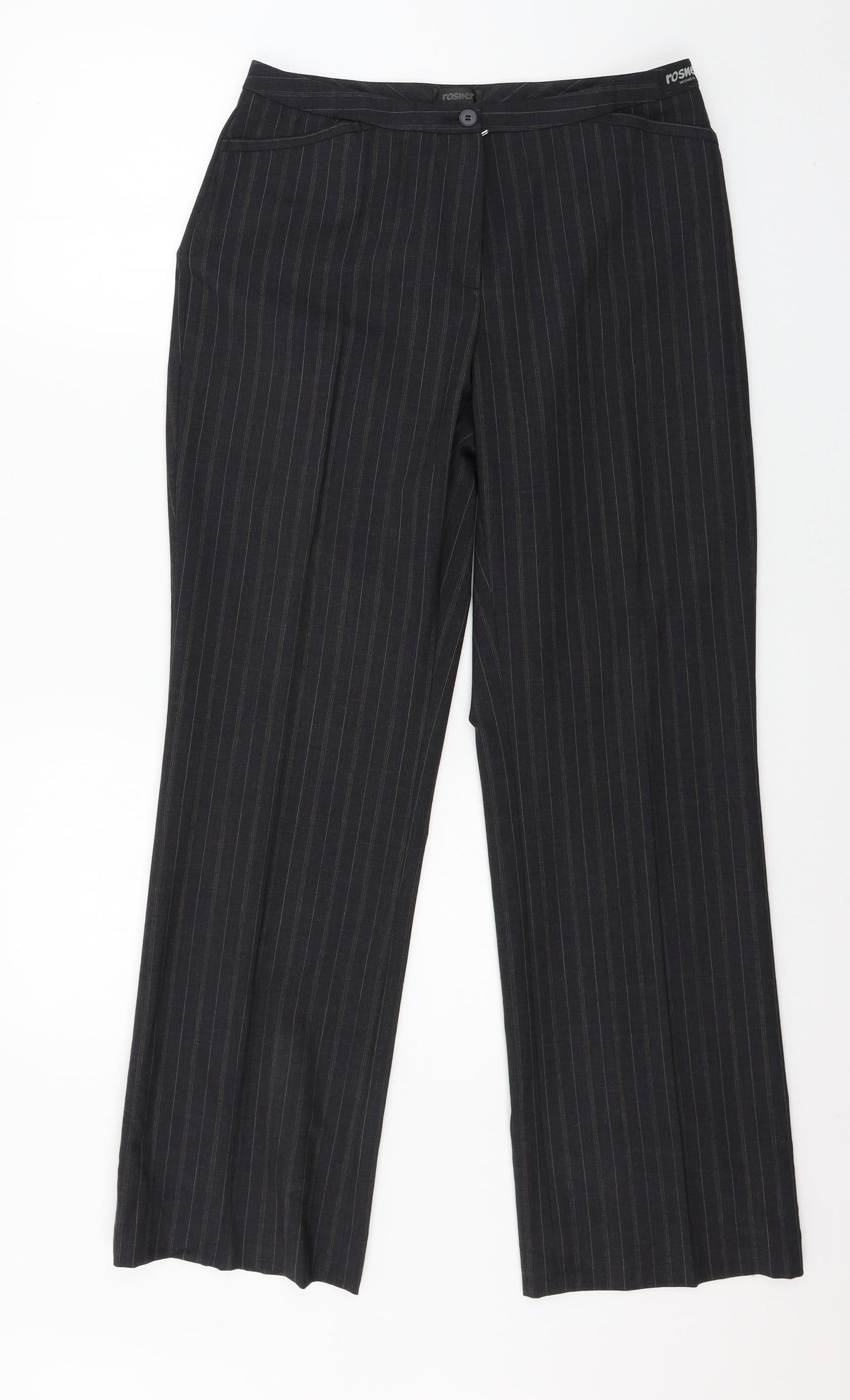 Rosner Womens Black Striped  Trousers  Size 12 L30 in