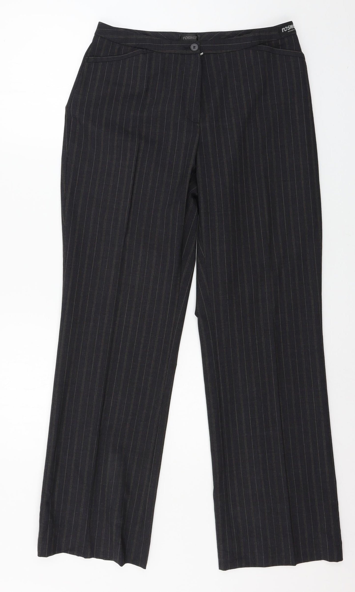Rosner Womens Black Striped  Trousers  Size 12 L30 in