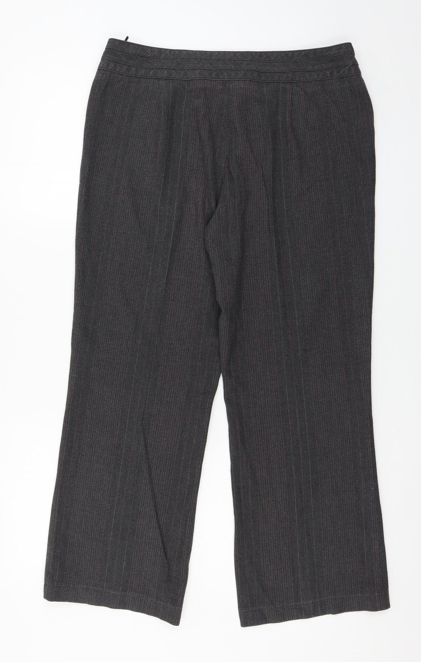 Per Una Womens Grey Striped  Trousers  Size 34 in L27 in