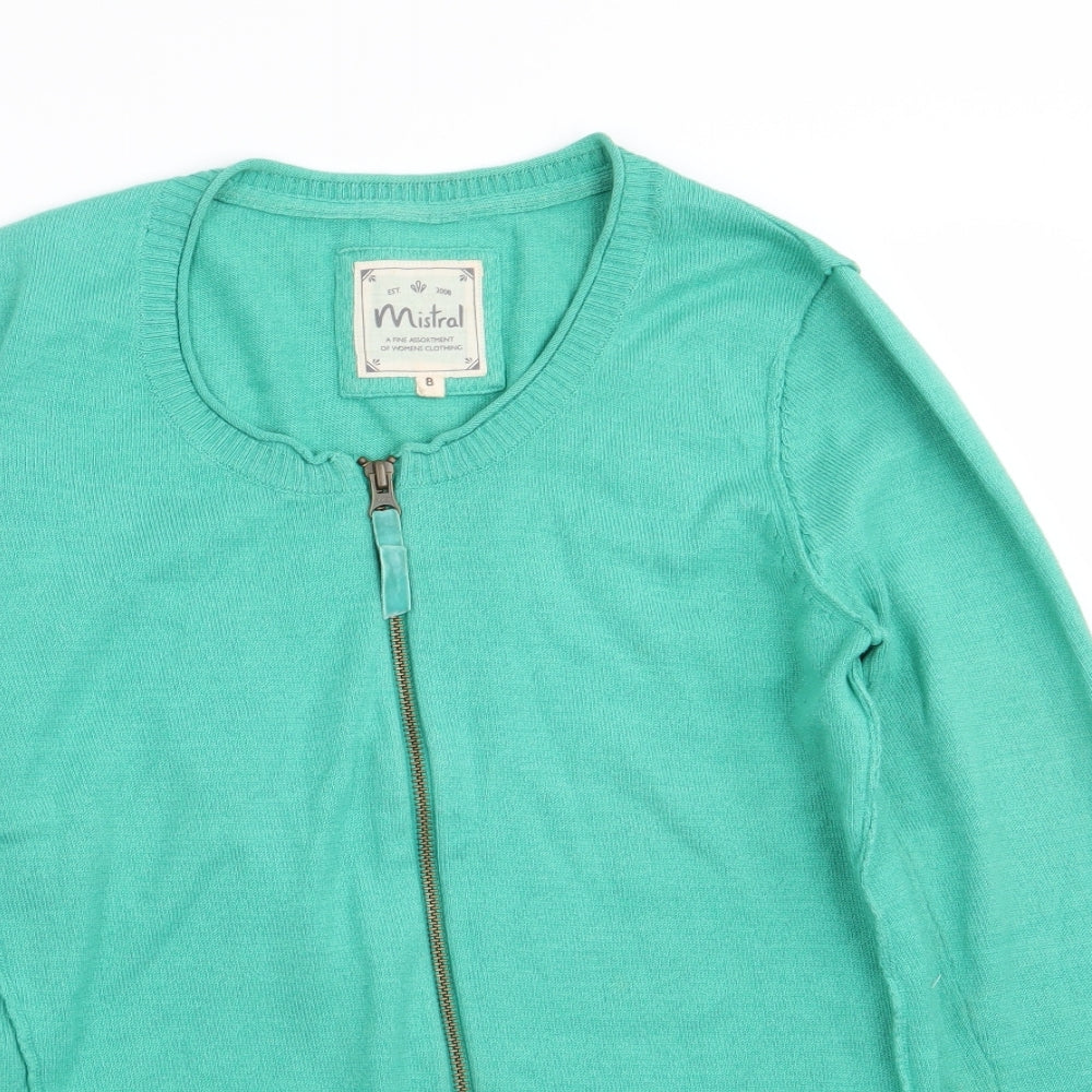 mistal Womens Green   Full Zip Jumper Size 8