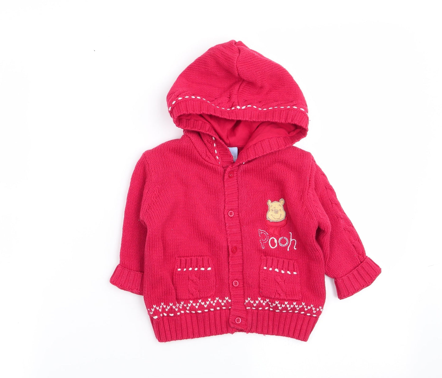 Disney Girls Red   Cardigan Jumper Size 6-9 Months