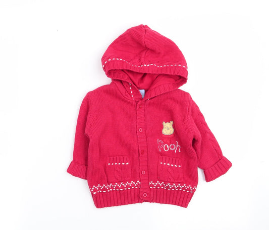 Disney Girls Red   Cardigan Jumper Size 6-9 Months
