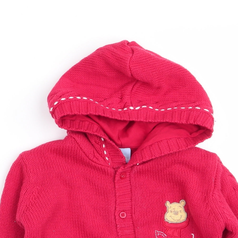 Disney Girls Red   Cardigan Jumper Size 6-9 Months