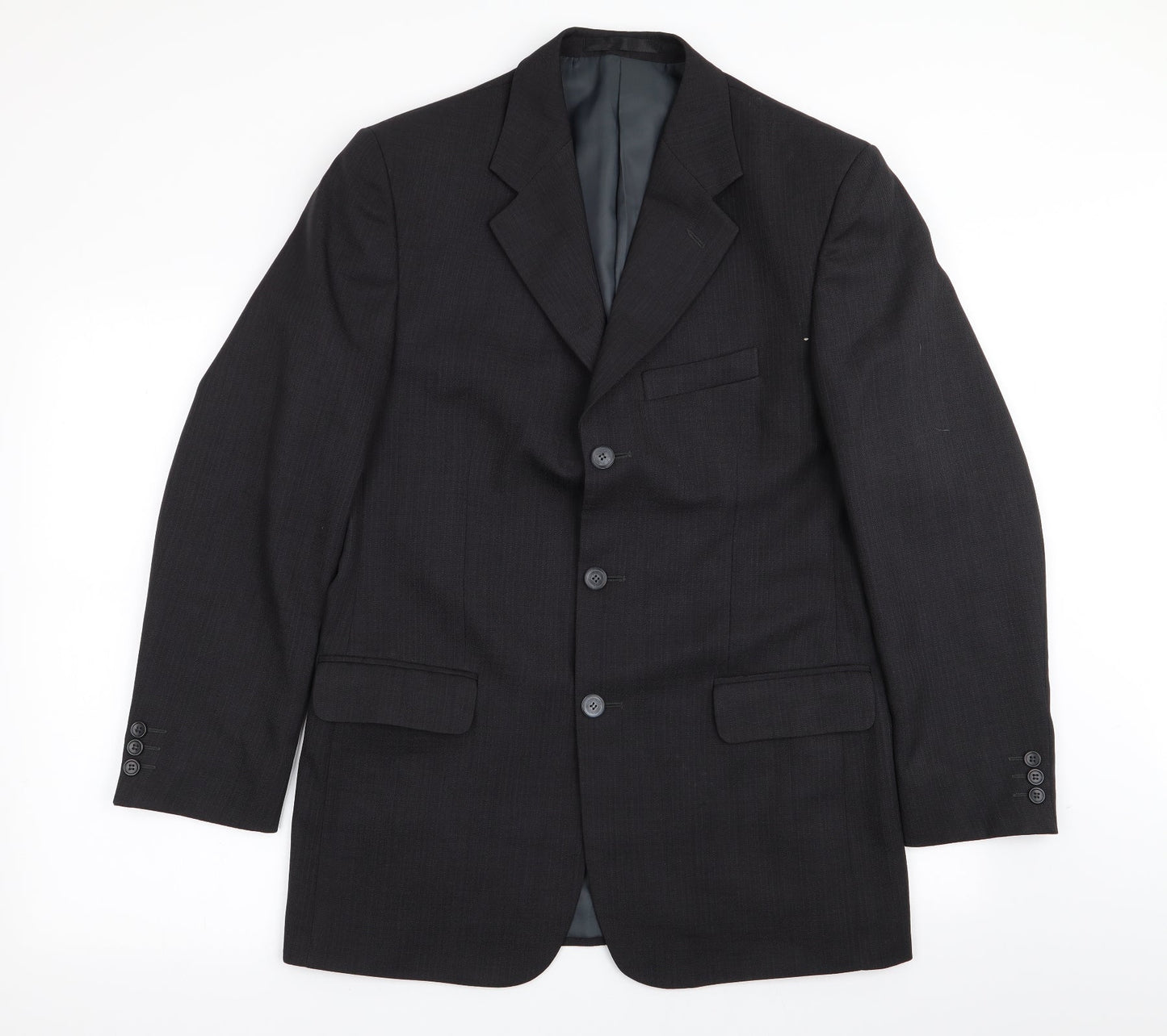 zantos Mens Black Striped  Jacket Blazer Size 38