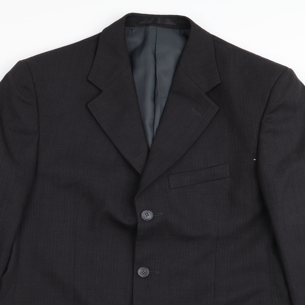 zantos Mens Black Striped  Jacket Blazer Size 38