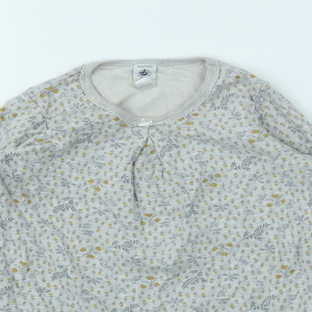 PRETT BATEAU Girls Ivory Floral  Fit & Flare  Size 6 Years