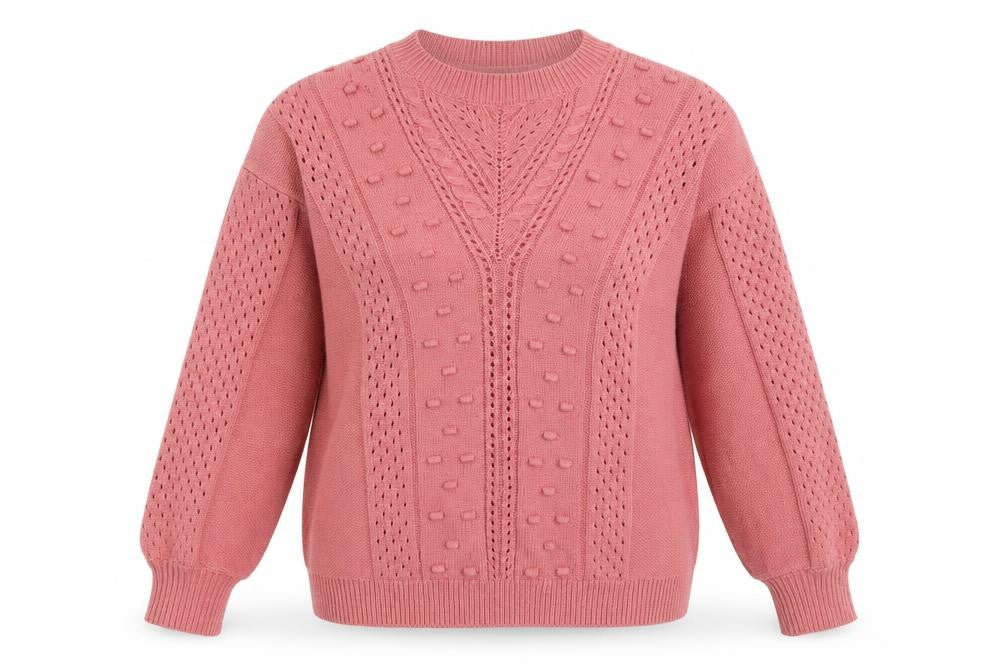 Front view of Principles women’s pink knit jumper, size UK 14
