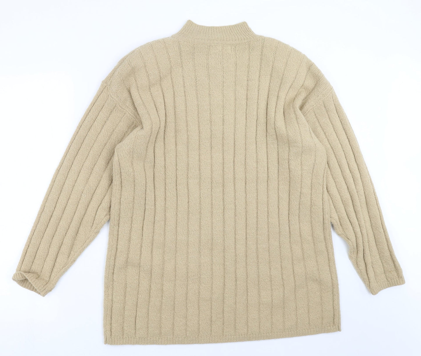FABRIZIO Womens Beige  Knit Pullover Jumper Size XL  - shoulder pads