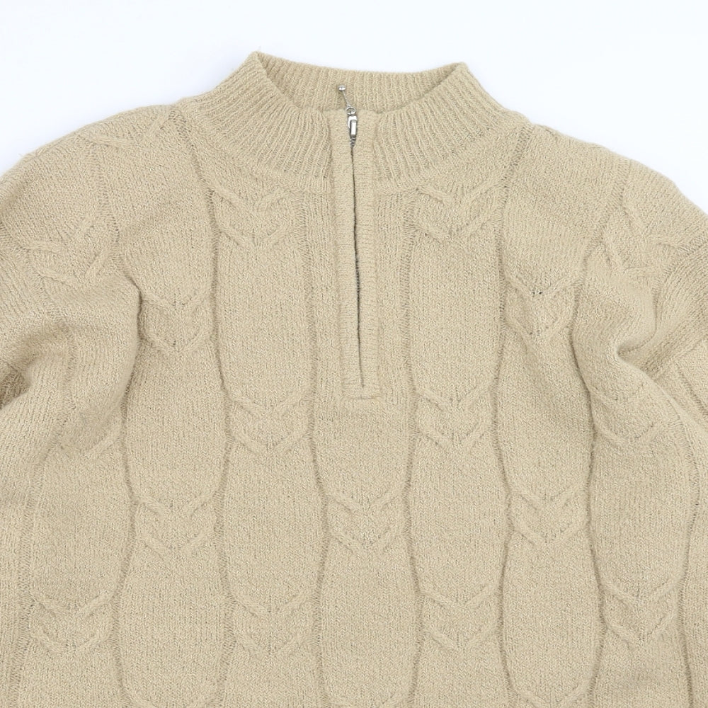 FABRIZIO Womens Beige  Knit Pullover Jumper Size XL  - shoulder pads